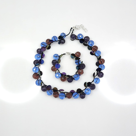 komplet biżuterii 6958 Efektowny Komplet 'Oceaniczna Poświata'