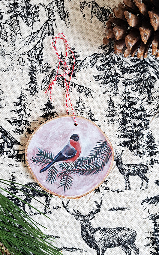 ozdoby choinkowe Drewniana, ręcznie robiona ozdoba choinkowa, możliwa personalizacja, gil