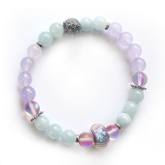 bransoletki z kamieni naturalnych Akwamaryn i chalcedon - Stres przed wyzwaniami