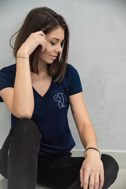 T-shirt z bawełny organicznej Cat Lover CS Store