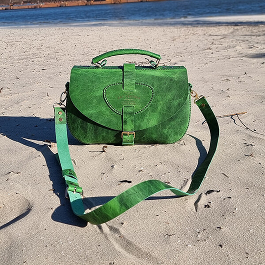 torby na ramię Listonoszka ręcznie szyta Lena zielona