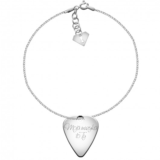 Bransoletka Charming - kostka gitarowa grawer by ilo