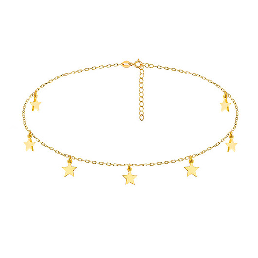 chokery Naszyjnik choker z gwiazdkami złocony