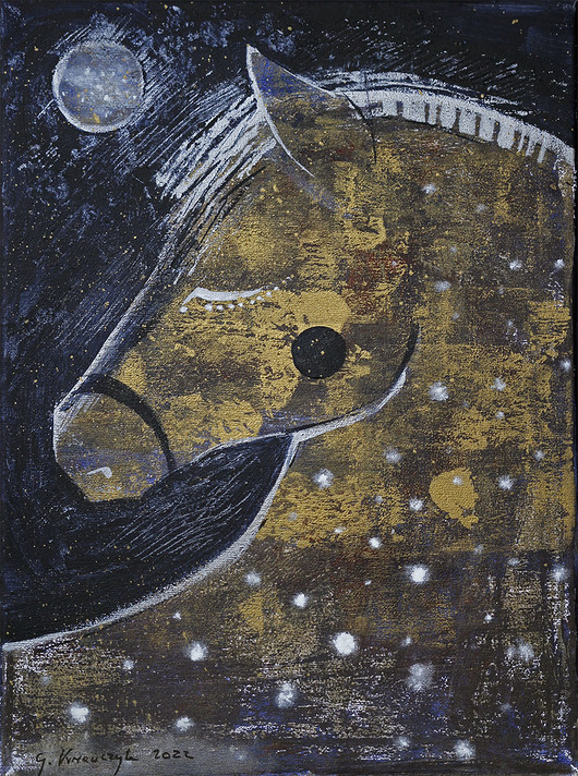 obrazy Obraz oryginał na płótnie 30x40  - Konik Bursztyn