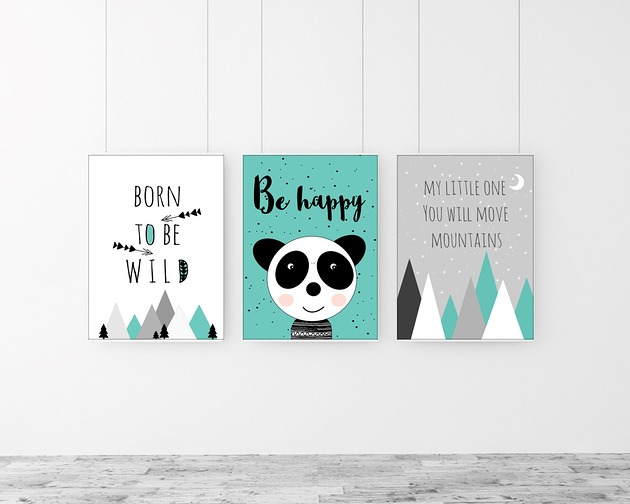 Zestaw 3 plakatów Be Happy A3 morski sielankowo