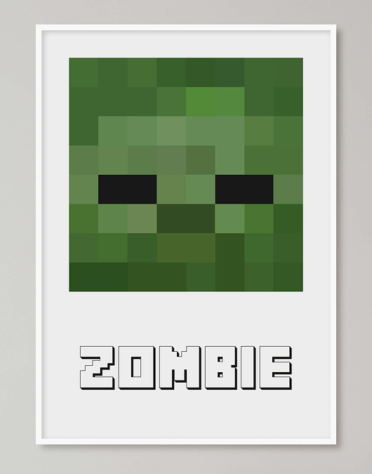 obrazy i plakaty do pokoju dziecięcego Minecraft plakat "Zombie"