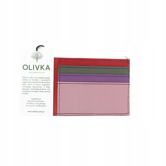 pokrowce i etui - organizery Organizer na karty wizytówki etui skórzane kolorowe ze skrawków eko Olivka