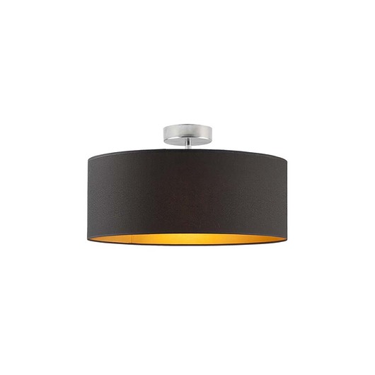 Czarna lampa sufitowa z abażurem w stylu glamour WENECJA GOLD fi - 40 cm LYSNE