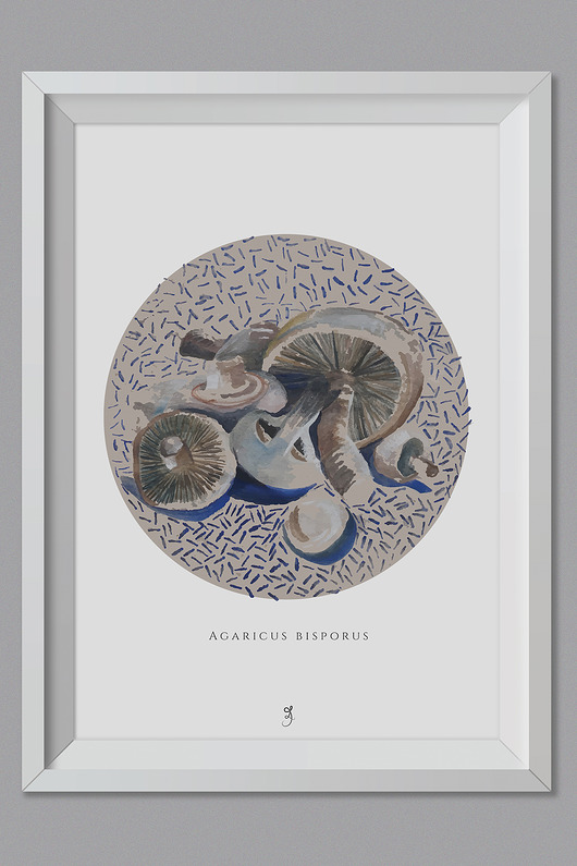 Plakat Pieczarki Grafika 70x50cm ŁUKASZ KROKOSZ ART