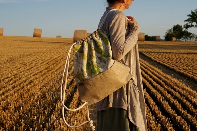 Plecak vegan troczek len lipa manufakturaMMS