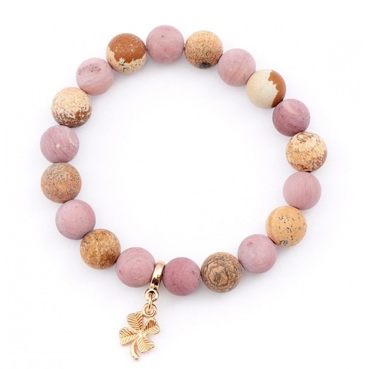 bransoletki z kamieni naturalnych Rodonit i Jaspis - bransoletka z kamieni naturalnych