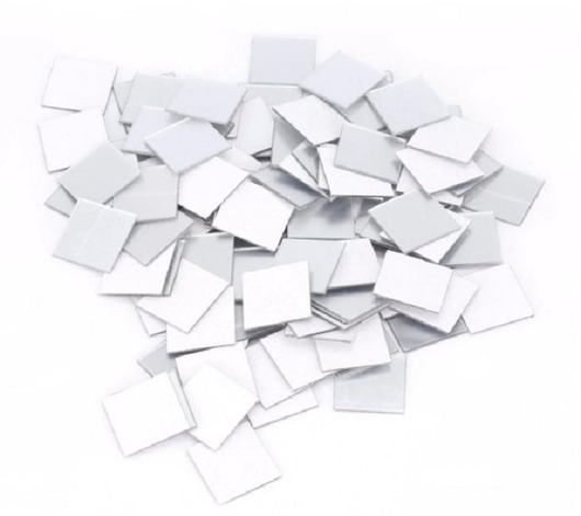 świeczniki i świece Lustrzane kwadraciki 100 szt.