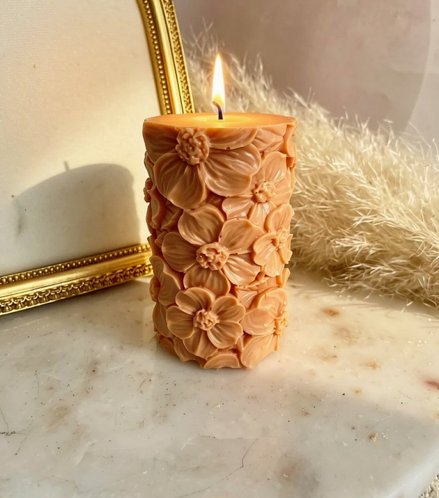 świeczniki i świece Świeca sojowa ekologiczna dekoracyjna walec "Terracotta" 105x65mm