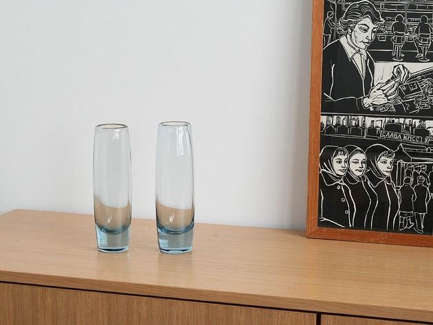 wazony Wazon szklany, duński design, lata 50,  Holmegaard, Per Lütken