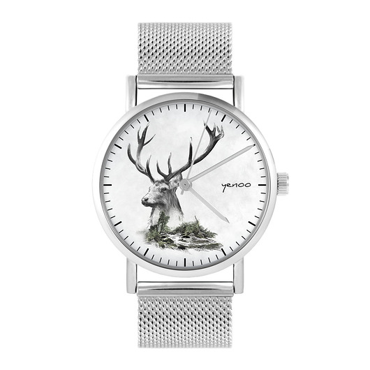 zegarki unisex Zegarek - Jeleń, Into the Wild - bransoleta mesh