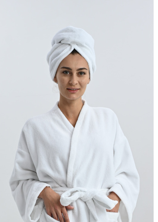 tekstylia - różne Turban kąpielowy biały