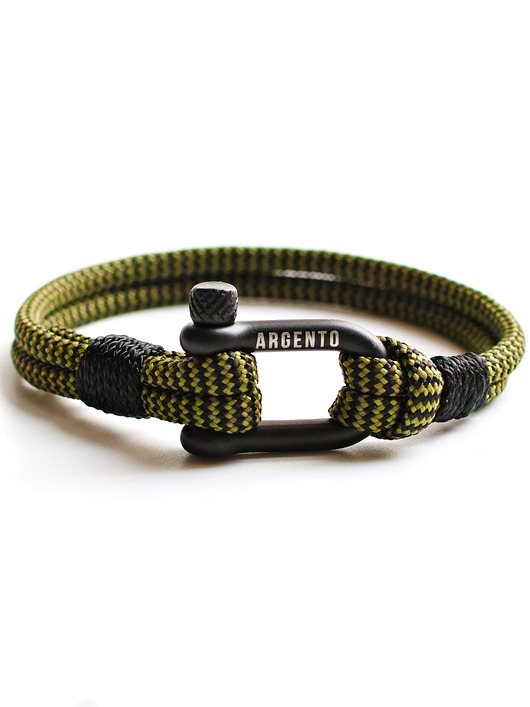 biżuteria męska Sportowa Męska bransoletka paracord szekla