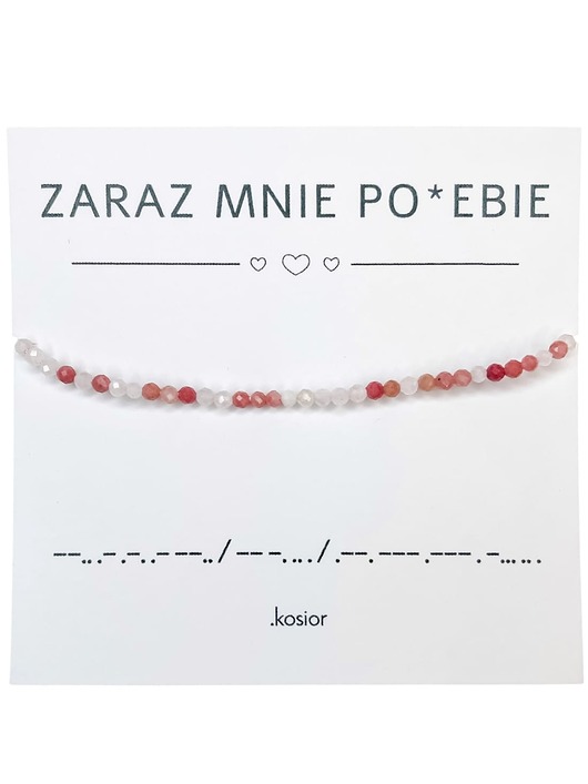 bransoletki na sznurku Bransoletka z alfabetem Morse Księżycowy, Rodonit