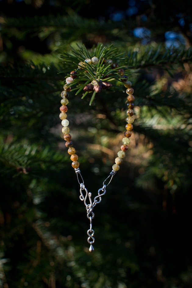 bransoletki wire wrapping Bransoletka Barwy Ziemi - zielony granat