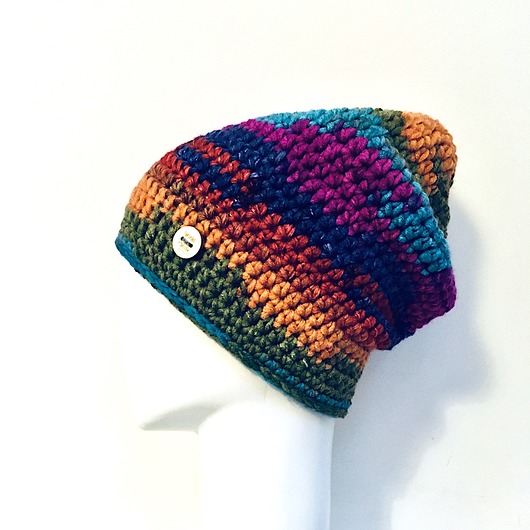 czapki damskie Czapka beanie smerf kolorowa szydełkowa