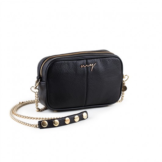 Torebka skórzana czarna mini listonoszka MyBag