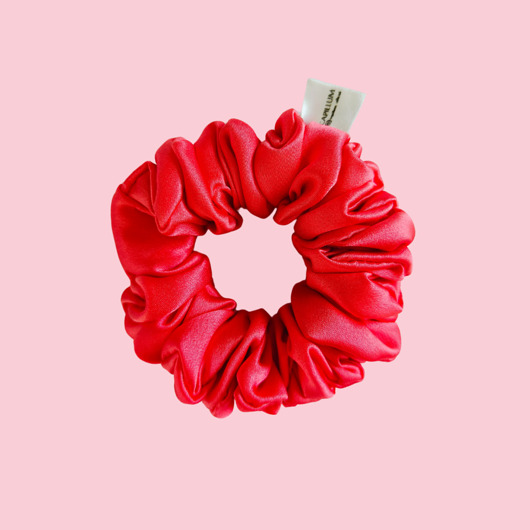 gumki do włosów Gumka jedwabna, scrunchie, frotka soczysty koral MIDI