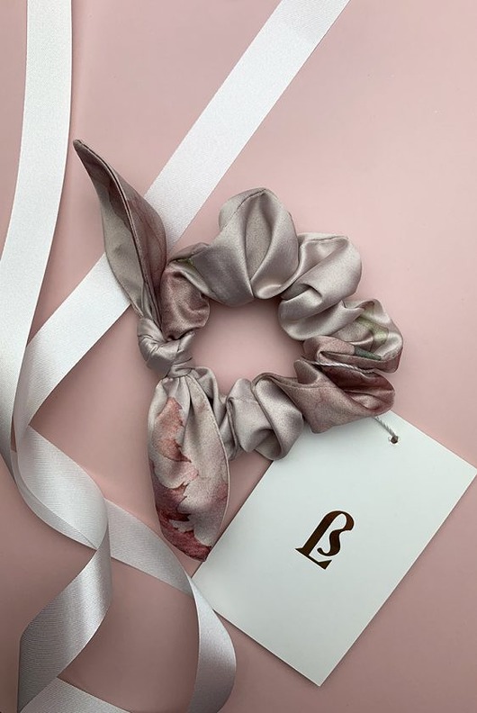 gumki do włosów Satynowa gumka do włosów z uszami PEONY