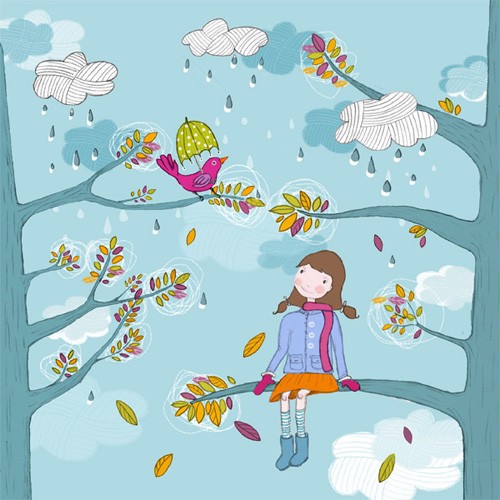 na drzewie - ilustracja miamilu