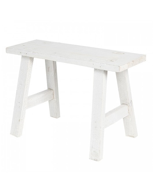 stołki Stołek Ozdobny Drewniany Stolik Kwietnik Biały