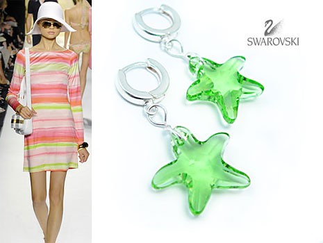 Kolczyki kryształ SWAROVSKI >Soczysta Limonka< Marta Latawiec