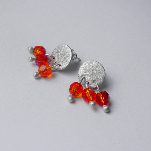 kolczyki z kamieniami Kolczyki OKRĄG