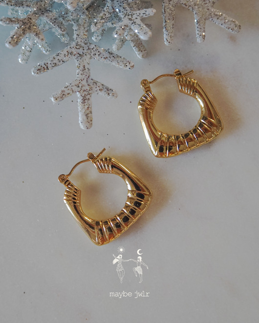 kolczyki pozłacane Kolczyki pozłacane Statement Hoops