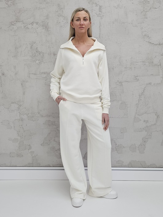 komplety damskie Kissa wygodny komplet z rozpinaną bluzą  Cream