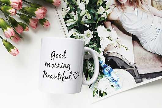Kubek GOOD MORNING BEAUTIFUL Lawendowy Bazar