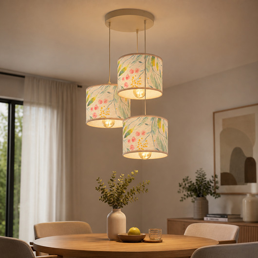 lampy wiszące Luksusowa lampa wisząca abażur kwiaty