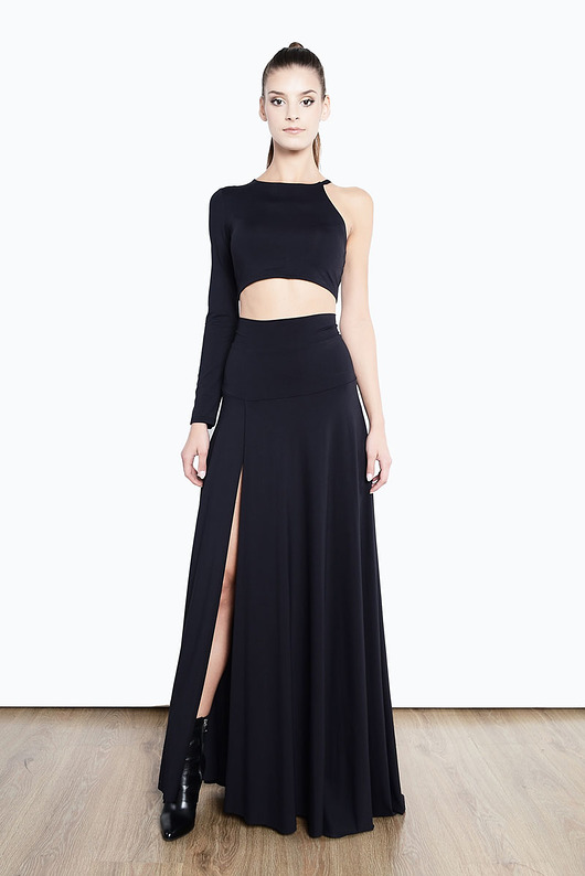 spódnice maxi Wieczorowa spódnica maxi z rozporkiem 1415/7