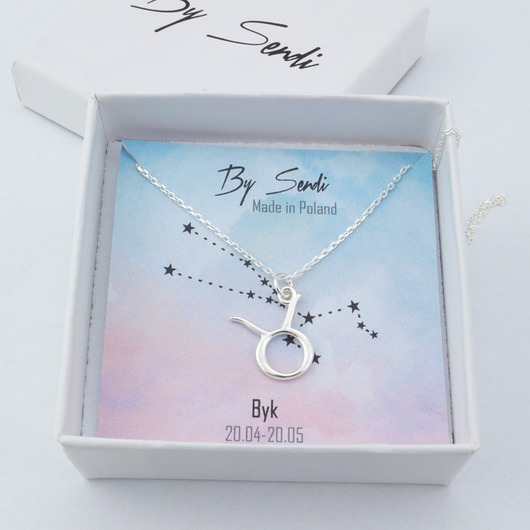 srebrne naszyjniki Naszyjnik byk znak zodiaku