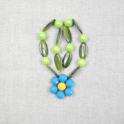 korale 7035 Kolorowy Naszyjnik "Wiosenny Kwiatek"