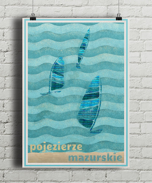 Mazury - plakat fine art, giclee minimalmill