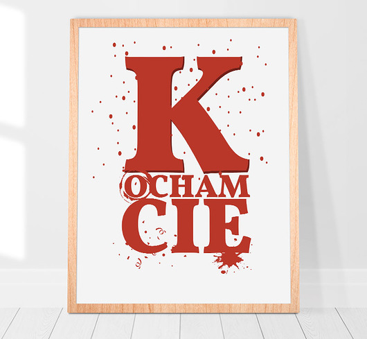 plakaty Kocham Cię - Obraz walentynkowy - napis Kocham
