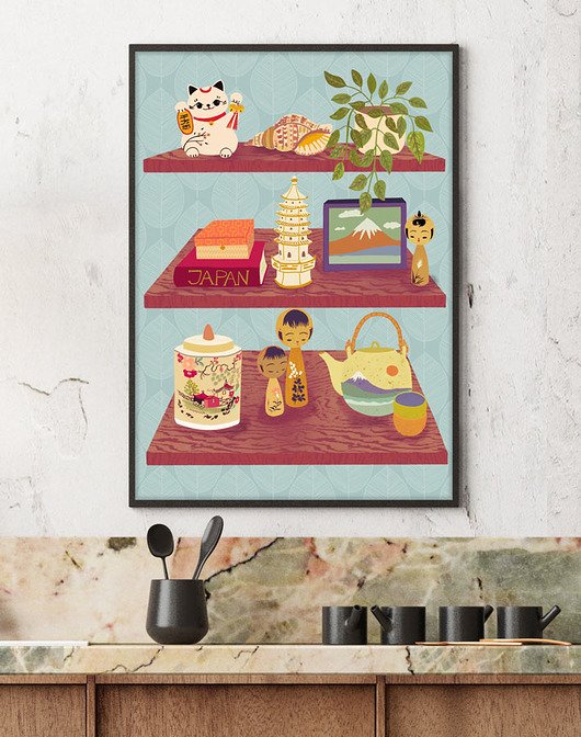 plakaty Japońska półka - plakat fine art giclee