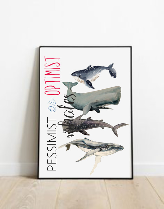 obrazy i plakaty do pokoju dziecięcego Plakat Wieloryby 2