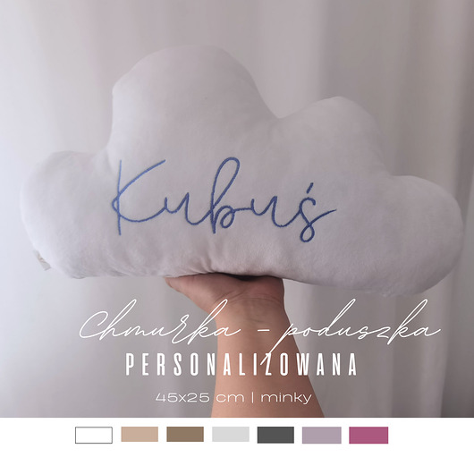 poduszki do pokoju dziecka Chmurka - poduszka  kolory  haft  prezent