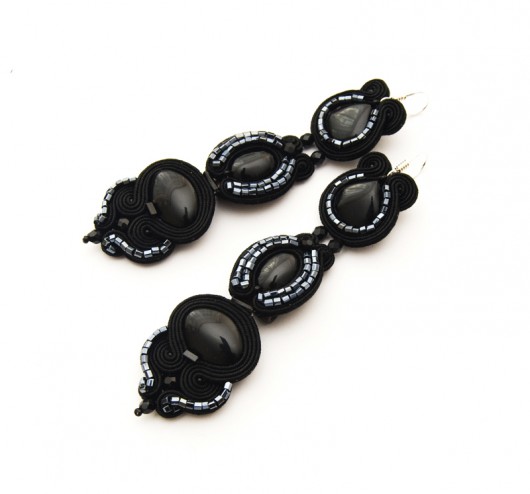 Soutache: bardzo duże kolczyki - czarne maanuela