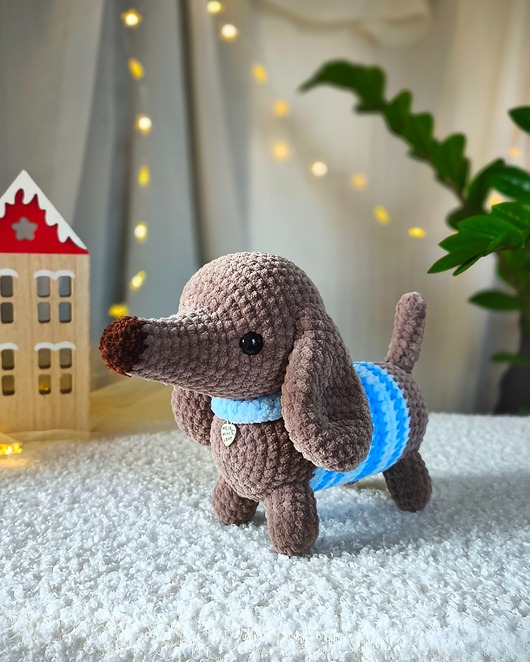 misie i maskotki Maskotka jamniczek, Piesek jamnik pluszowy, Prezent dla dziecka