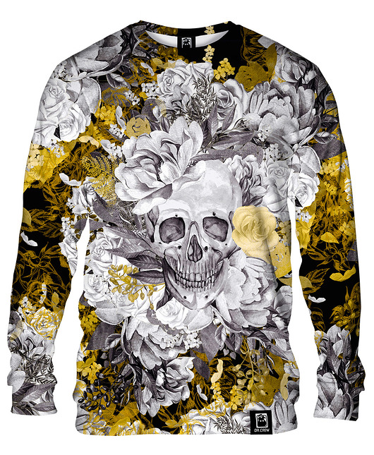 bluzy męskie Bluza Bez Kaptura Męska DR.CROW Skull in Flower