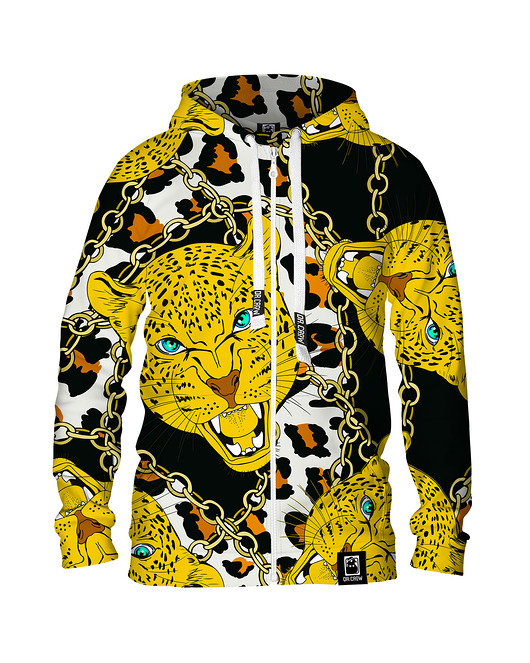 bluzy męskie Męska Bluza Expres Zamek DR.CROW Leopard Spots