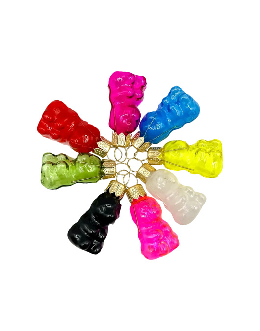 ozdoby choinkowe Bombka choinkowa: Kolorowe szklane bombki żelki misie: 8 sztuk