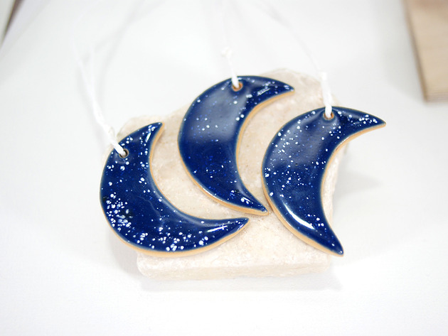 ozdoby choinkowe Ceramiczne księżyce - ozdoby wyiszące