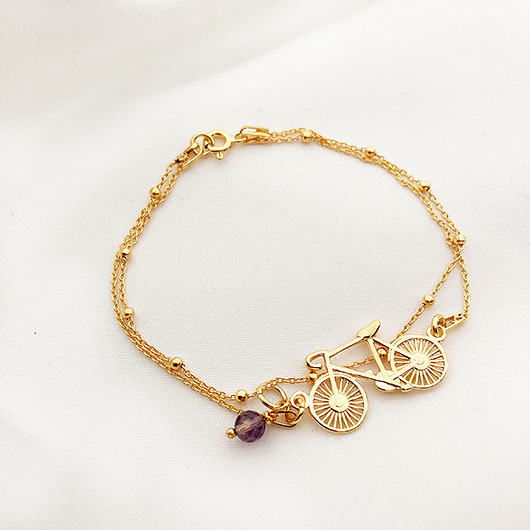 bransoletki złote Bransoletka z rowerem, złoty rower